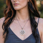 Large 1.5" Five Crescent Moons Celtic Pentacle Pendant, Engravable, Handmade
