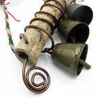 Triple Witch's Bell: Quartz Point, Spirals, Twig, Braided Twine - Handcrafted
