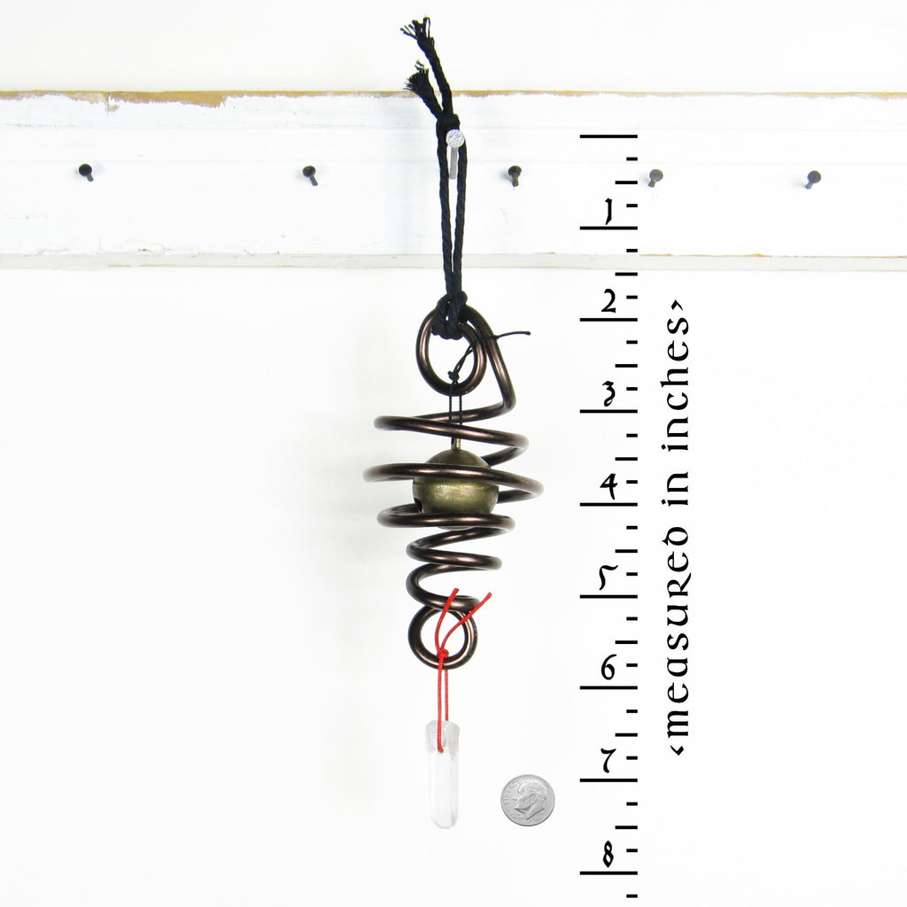 Witch's Bell: Spirals and Raw Quartz - Handcrafted