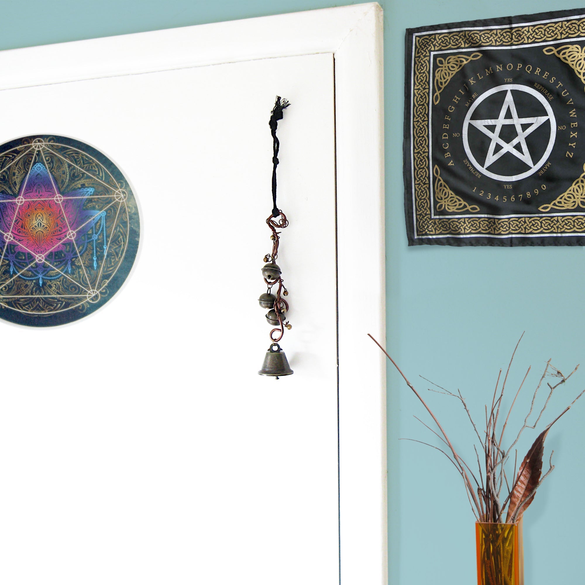 Vine-like Witch's Bell with Sleigh Bells - Handcrafted