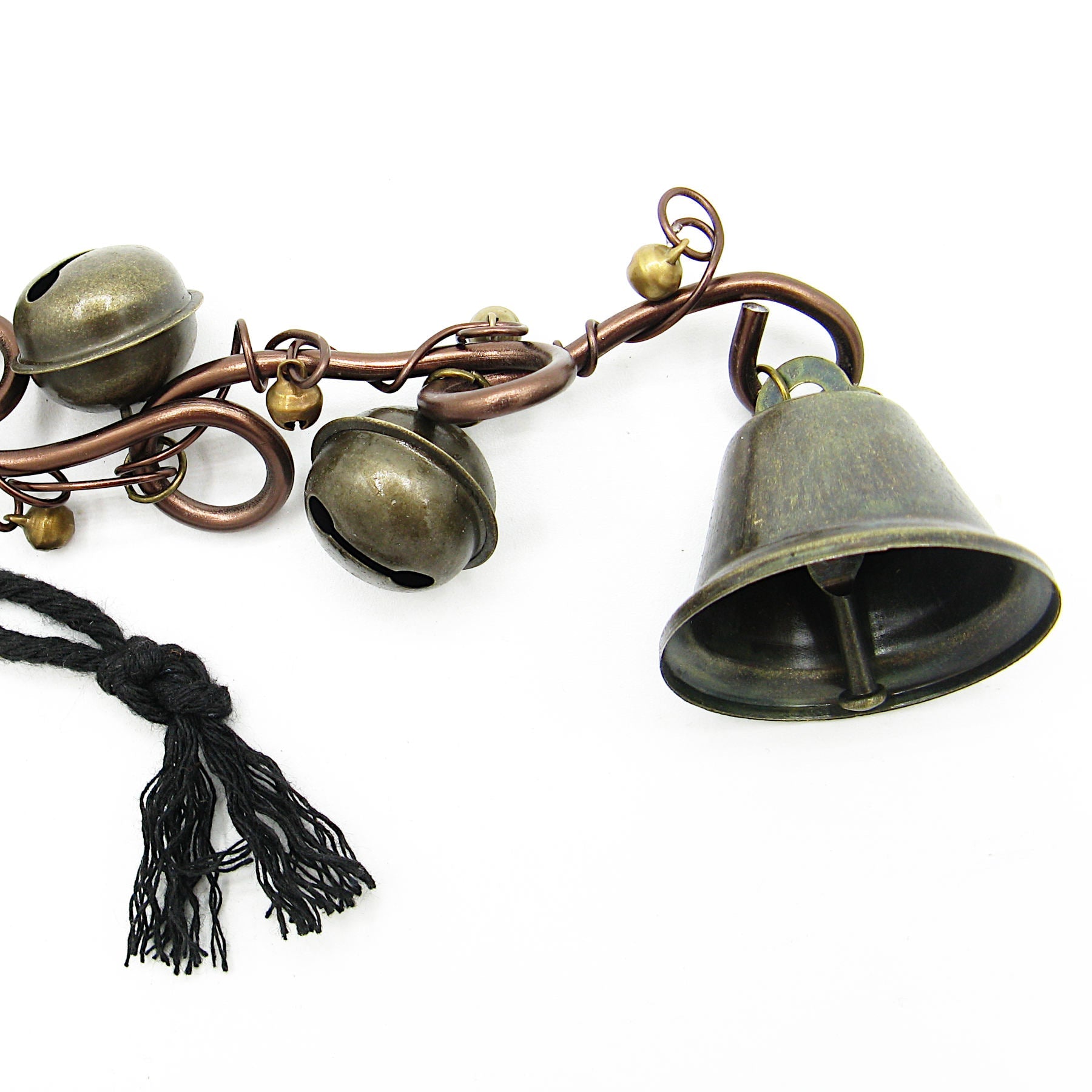 Vine-like Witch's Bell with Sleigh Bells - Handcrafted