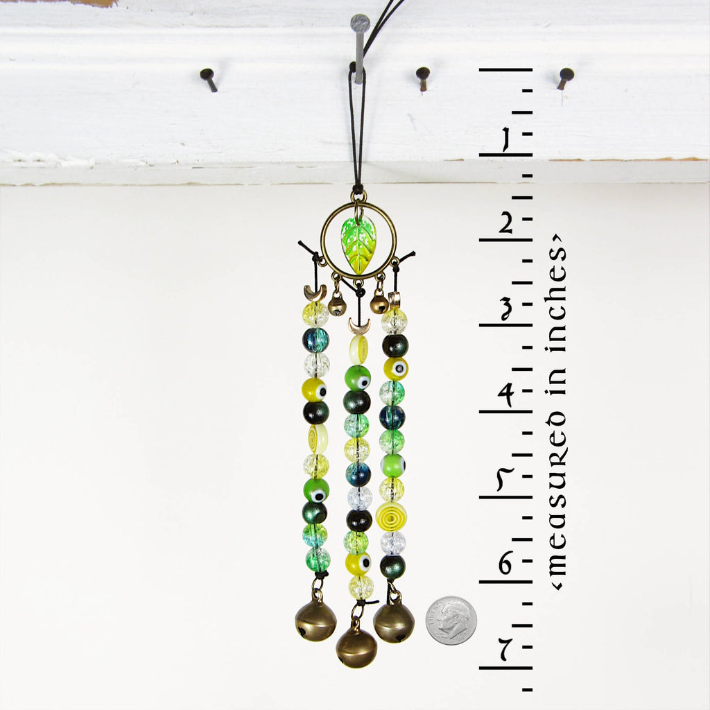 Witch's Bell / Suncatcher / Talisman with Glass Beads - Handcrafted