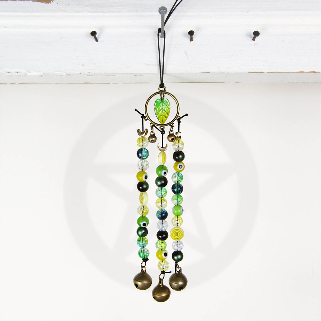 Witch's Bell / Suncatcher / Talisman with Glass Beads - Handcrafted
