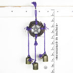 Witch's Bell: Wreath, Black Pentacle, Purple Twine - Handcrafted