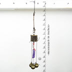 3 Sleigh Bells with Polished Amethyst and Branch Twigs - Handcrafted