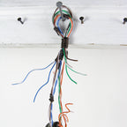 Witch's Bell w/ Upcycled Multi-color Telephone Wire & Evil Eye Beads - Handcrafted