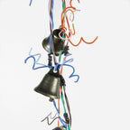 Witch's Bell w/ Upcycled Multi-color Telephone Wire & Evil Eye Beads - Handcrafted