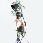 Witch's Bell w/ Upcycled Multi-color Telephone Wire & Evil Eye Beads - Handcrafted