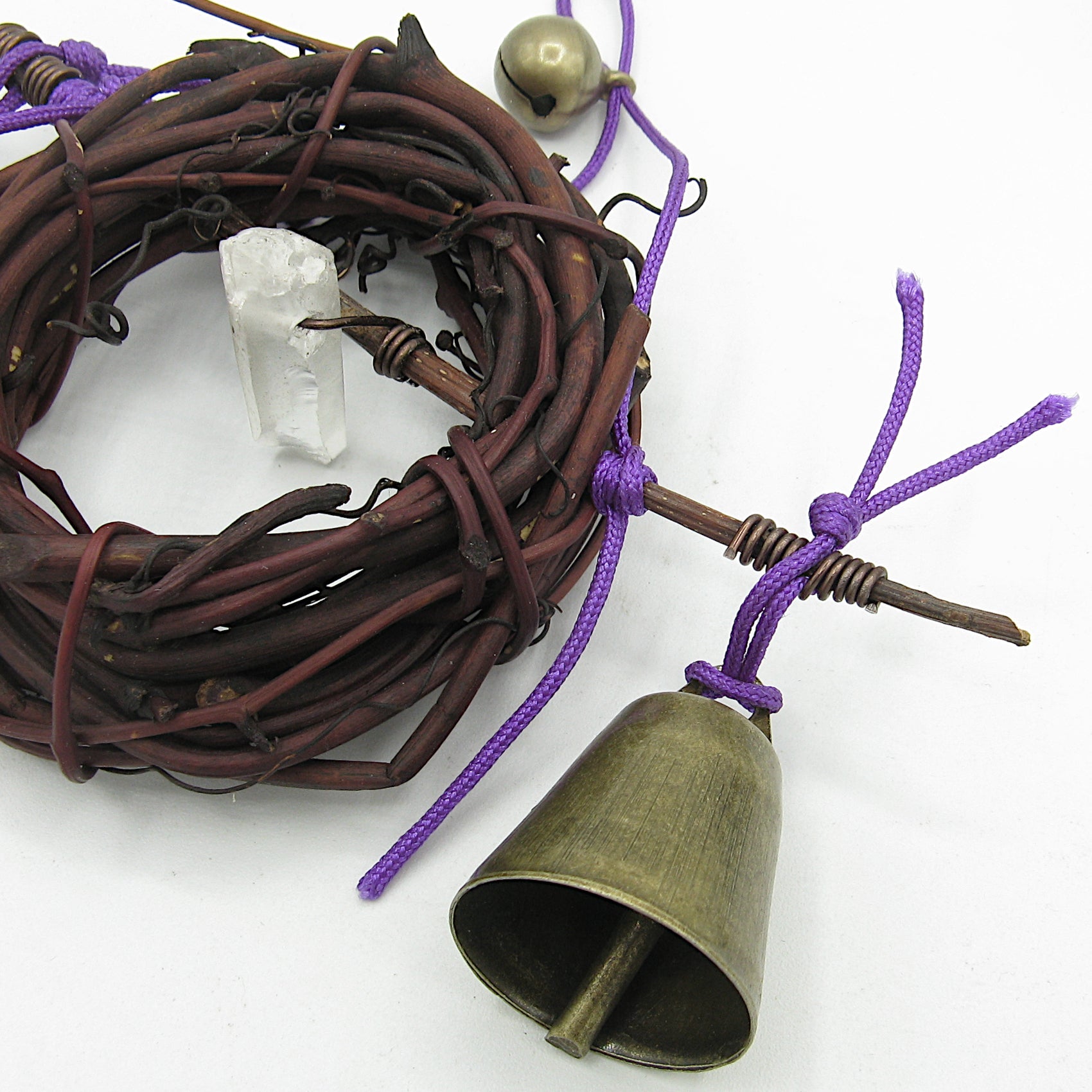 Witch's Bell Wreath Quartz Point Purple - Handcrafted