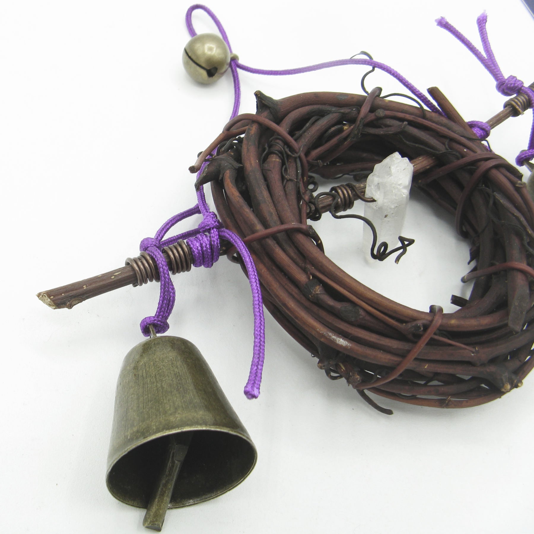 Witch's Bell Wreath Quartz Point Purple - Handcrafted