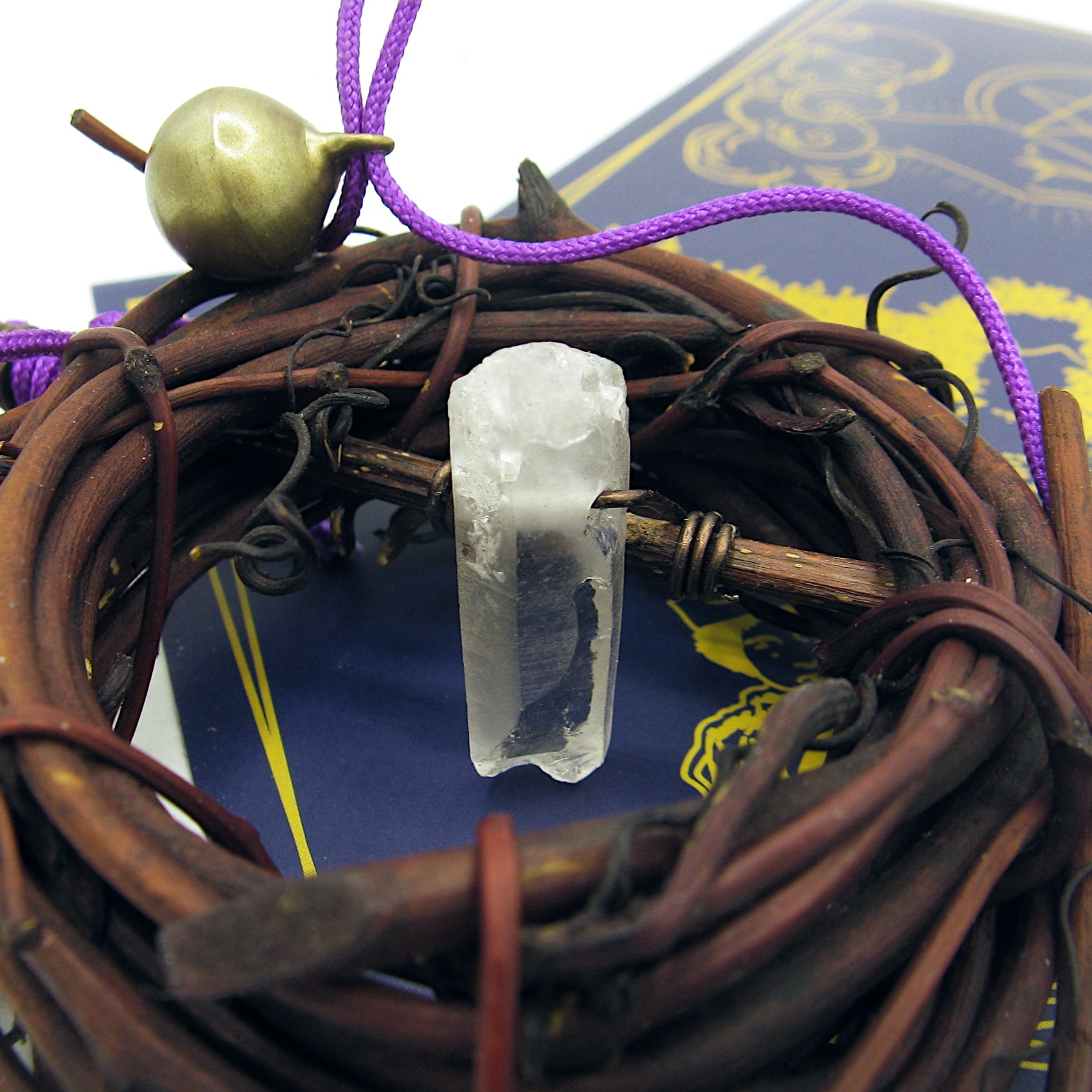 Witch's Bell Wreath Quartz Point Purple - Handcrafted