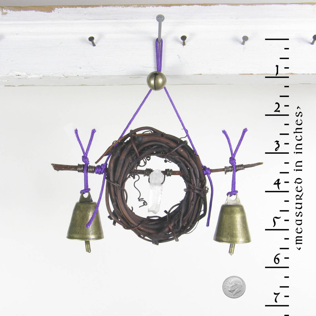 Witch's Bell Wreath Quartz Point Purple - Handcrafted