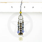 Evil Eye Talisman With Tiger Eye Beads & Shell - Handcrafted