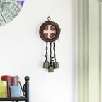 Witch's Bell with Wreath, Solar Cross Symbol and Runes - Handcrafted