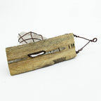 Wall Hanging: Weathered Branch with Wire-Wrapped Raw Quartz - Handcrafted
