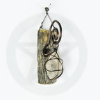 Wall Hanging: Weathered Branch with Wire-Wrapped Raw Quartz - Handcrafted