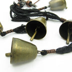 Five Tapered Witch's Bells on Black Twine - Handcrafted