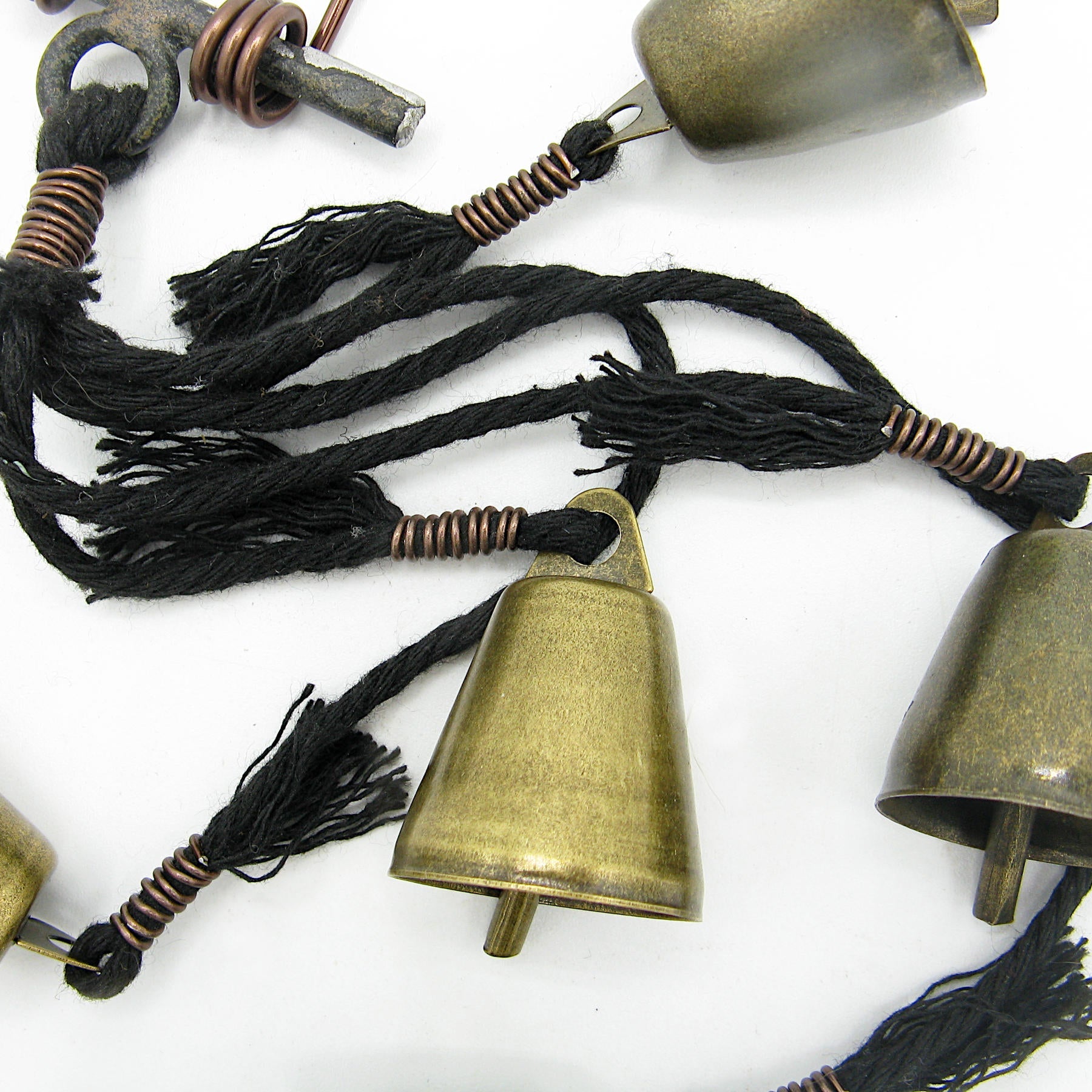 Five Tapered Witch's Bells on Black Twine - Handcrafted