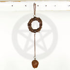 Rusty Witch's Bell and Chain on Wreath - Handcrafted