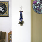 Witch's Bell: Batik Strips, Protective Evil Eye and Twig - Handcrafted