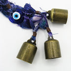 Witch's Bell: Batik Strips, Protective Evil Eye and Twig - Handcrafted
