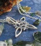 Witch's Knot with 4 Crescent Moons Pendant, Handmade