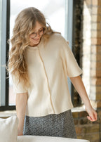 Zadie Ivory Short Sleeve Button Cardigan